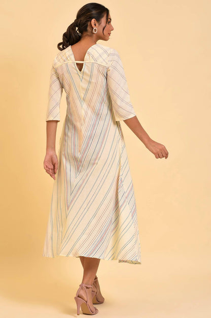 W for Woman Ecru Summer Maxi Dress With Stylized Back