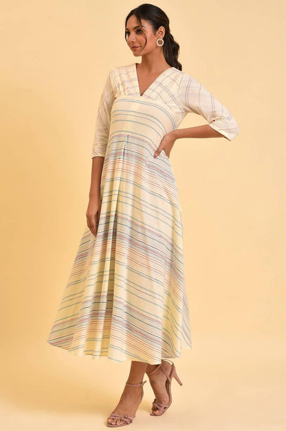 W for Woman Ecru Summer Maxi Dress With Stylized Back