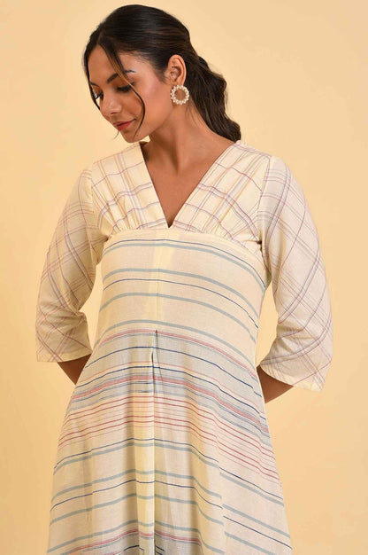 W for Woman Ecru Summer Maxi Dress With Stylized Back