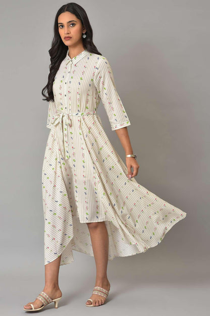 W for Woman Ecru Printed Summer Shirt Dress
