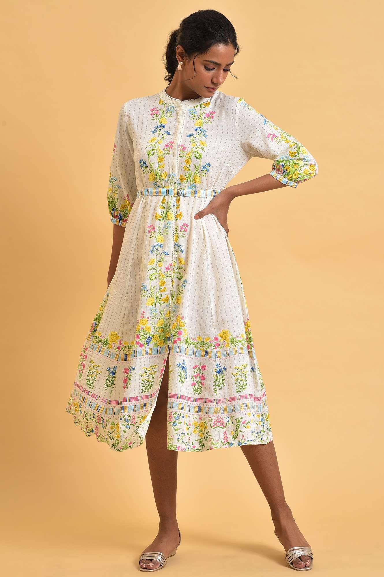 W for Woman White Floral Summer Vacay Plus Size Dress