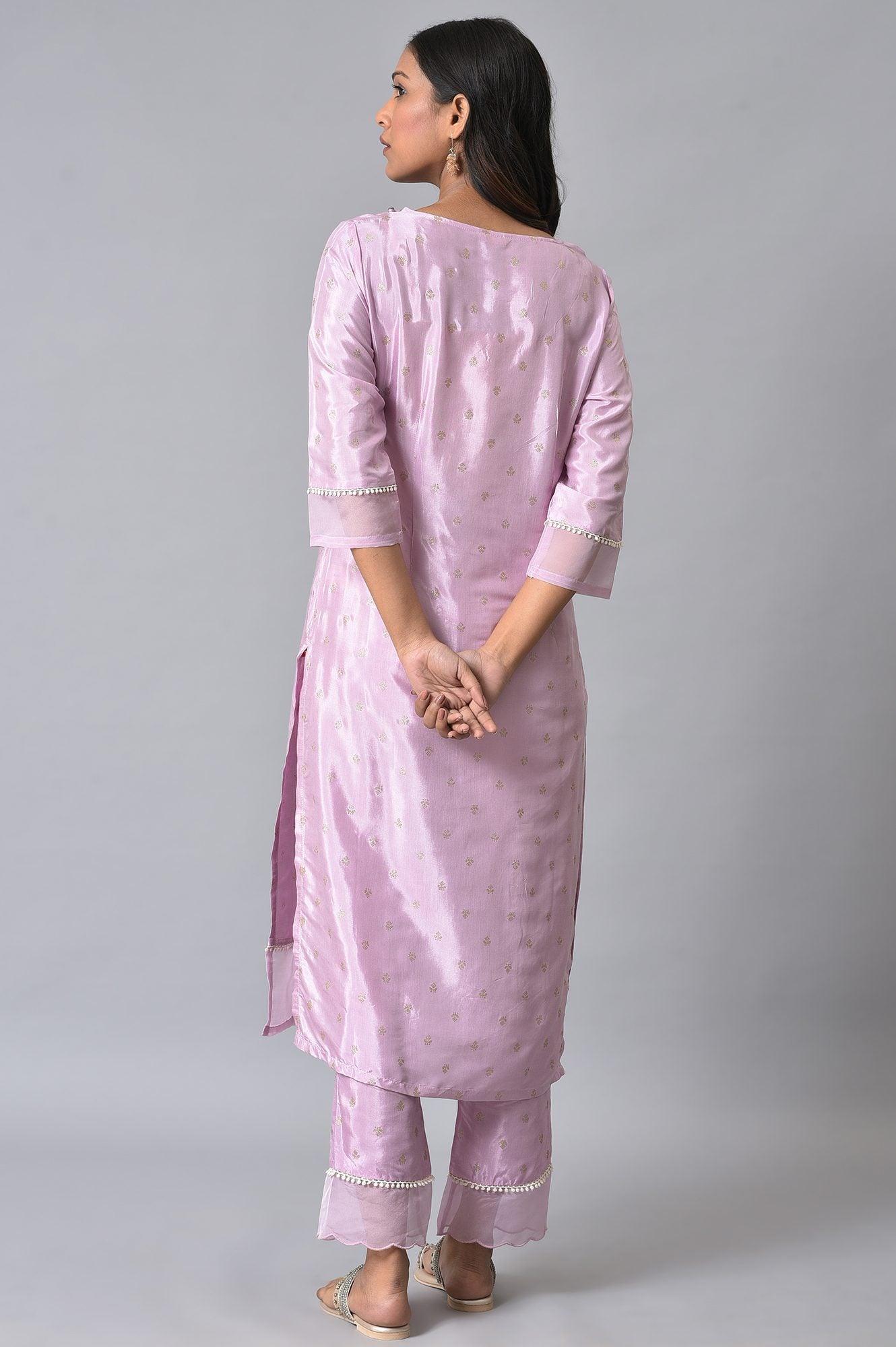 W for Woman Light Purple Embroidered kurta