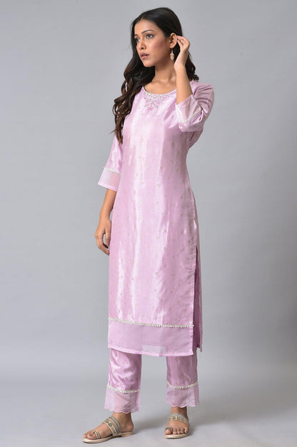 W for Woman Light Purple Embroidered kurta