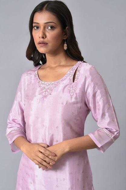 W for Woman Light Purple Embroidered kurta
