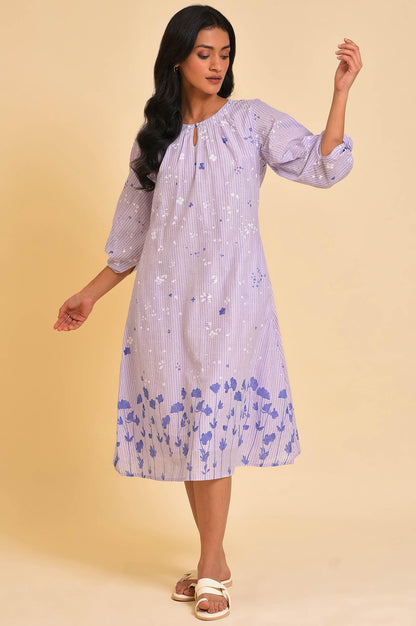 W for Woman Light Puple Printed Vacay Dress