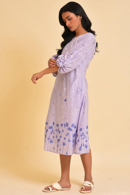 W for Woman Light Puple Printed Vacay Dress