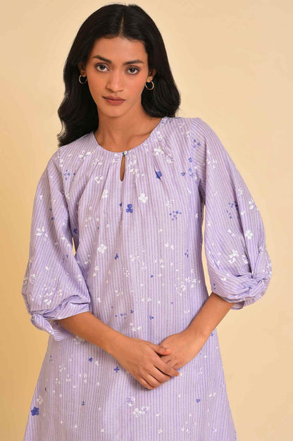 W for Woman Light Puple Printed Vacay Dress