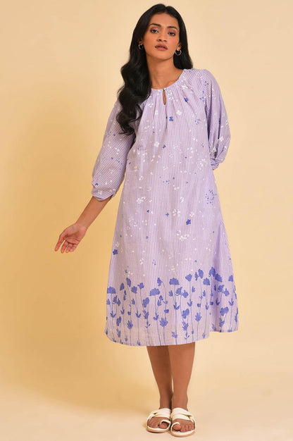 W for Woman Light Puple Printed Vacay Dress