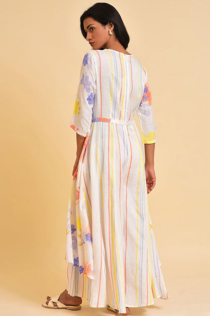 W for Woman Ecru Print Mix Jumpsuit