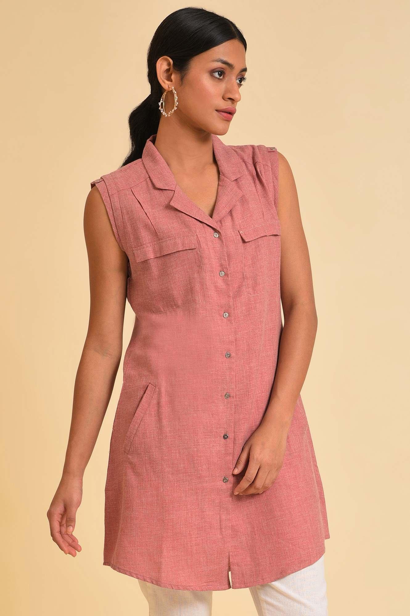 W for Woman Pink Western Tunic With Embroidery