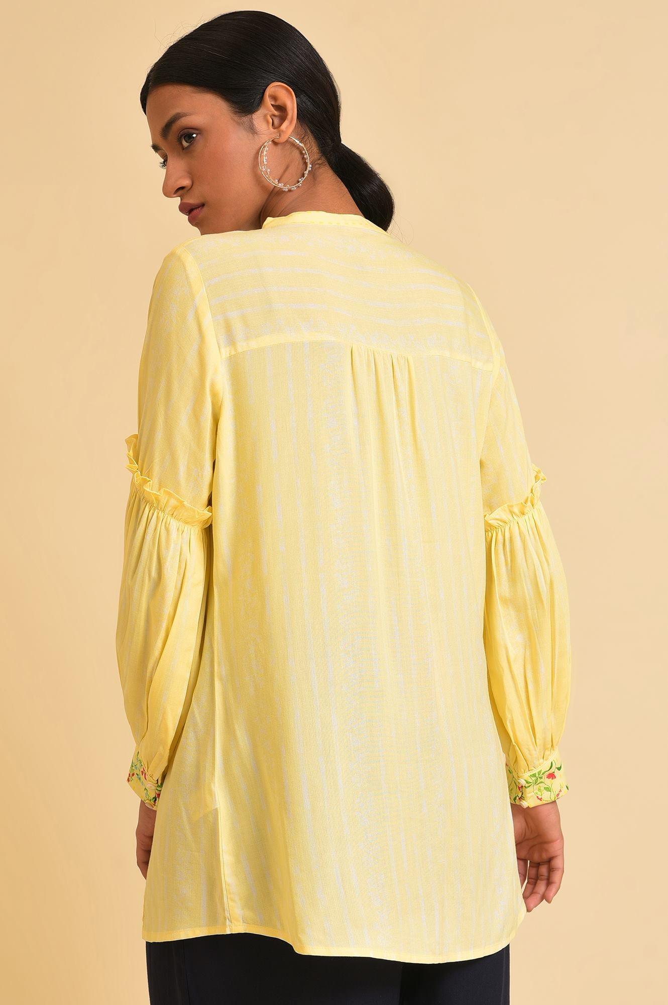 W for Woman Yellow Floral Printed Top