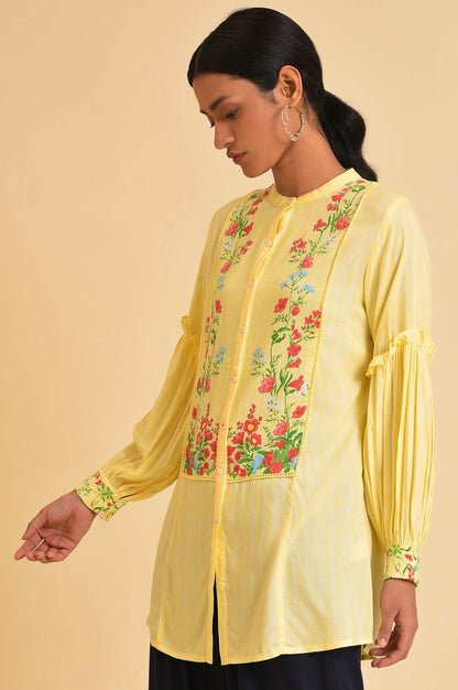 W for Woman Yellow Floral Printed Top