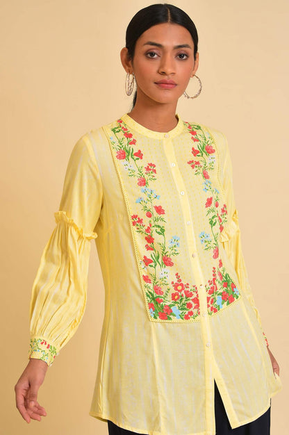 W for Woman Yellow Floral Printed Top