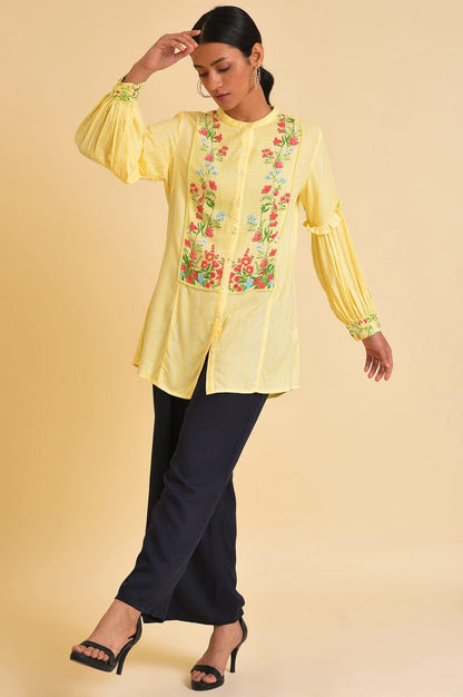 W for Woman Yellow Floral Printed Top