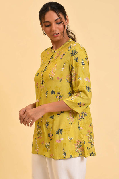 W for Woman Yellow Floral Straight Top