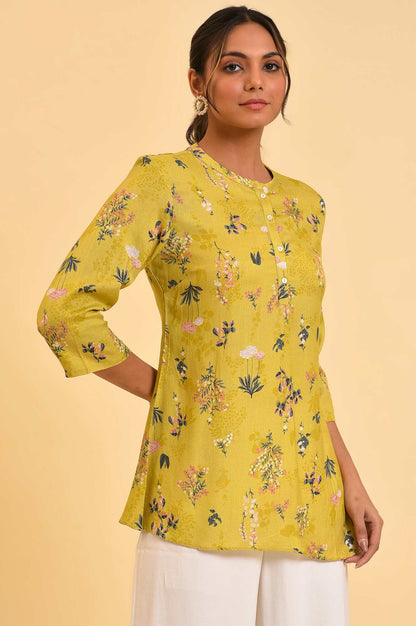 W for Woman Yellow Floral Straight Top