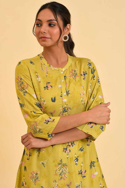 W for Woman Yellow Floral Straight Top