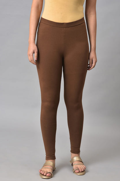 W for Woman Brown Cotton Jersey Tights