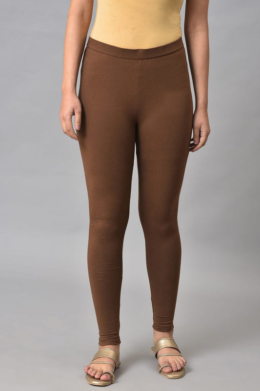 W for Woman Brown Cotton Jersey Tights