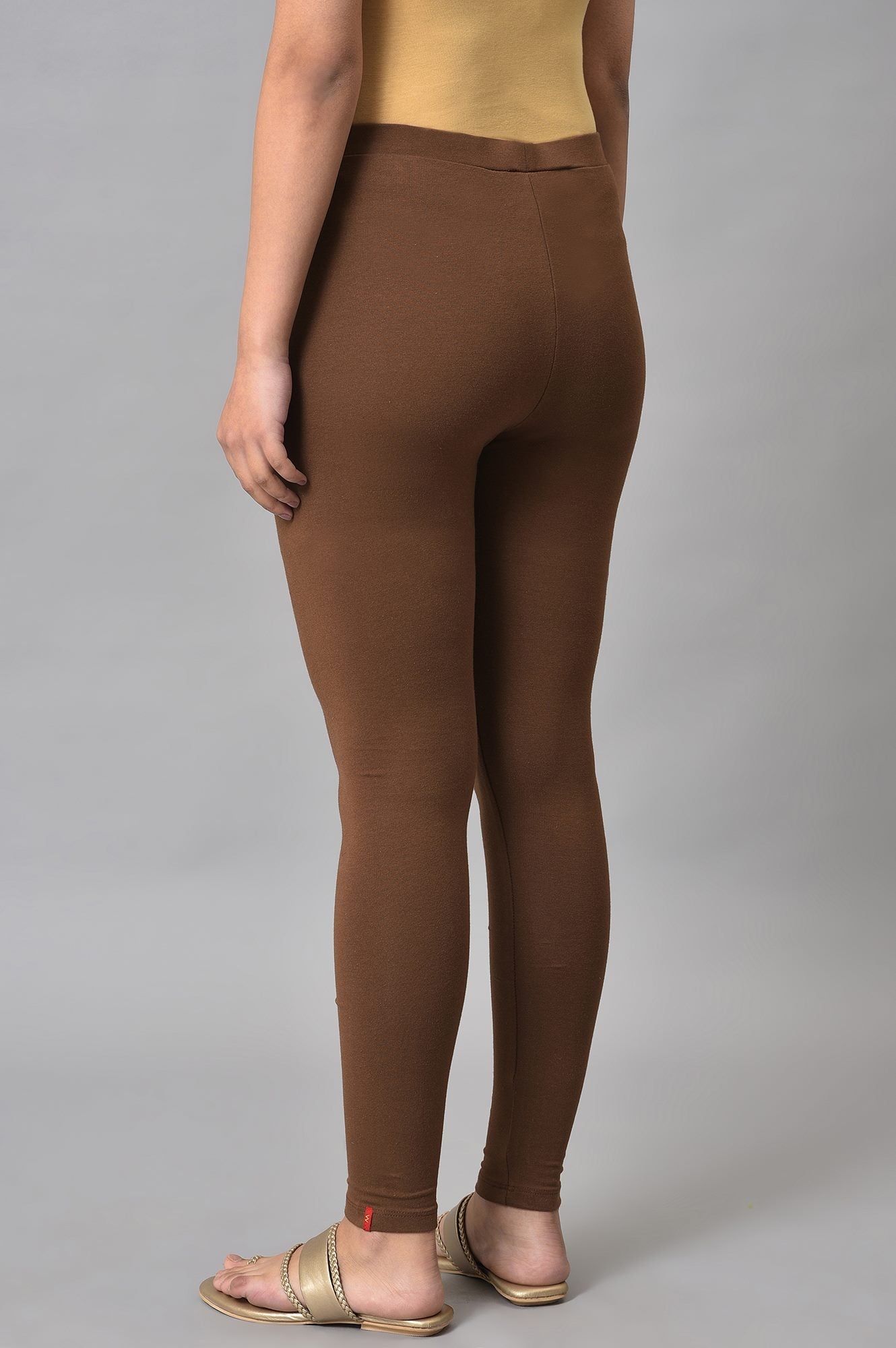 W for Woman Brown Cotton Jersey Tights