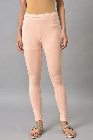 W for Woman Peach Cotton Jersey Tights