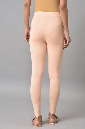 W for Woman Peach Cotton Jersey Tights