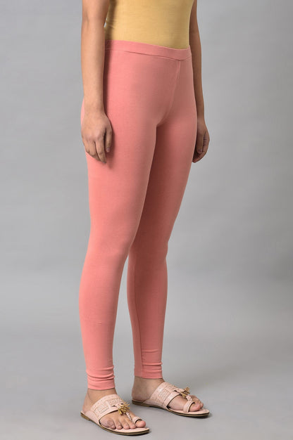 W for Woman Light Orange Cotton Jersey Tights