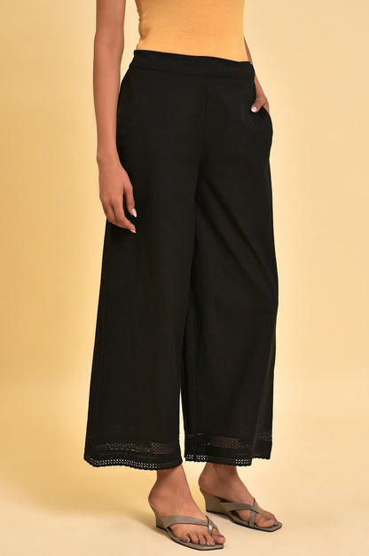 W for Woman Black Glitter Printer Pants