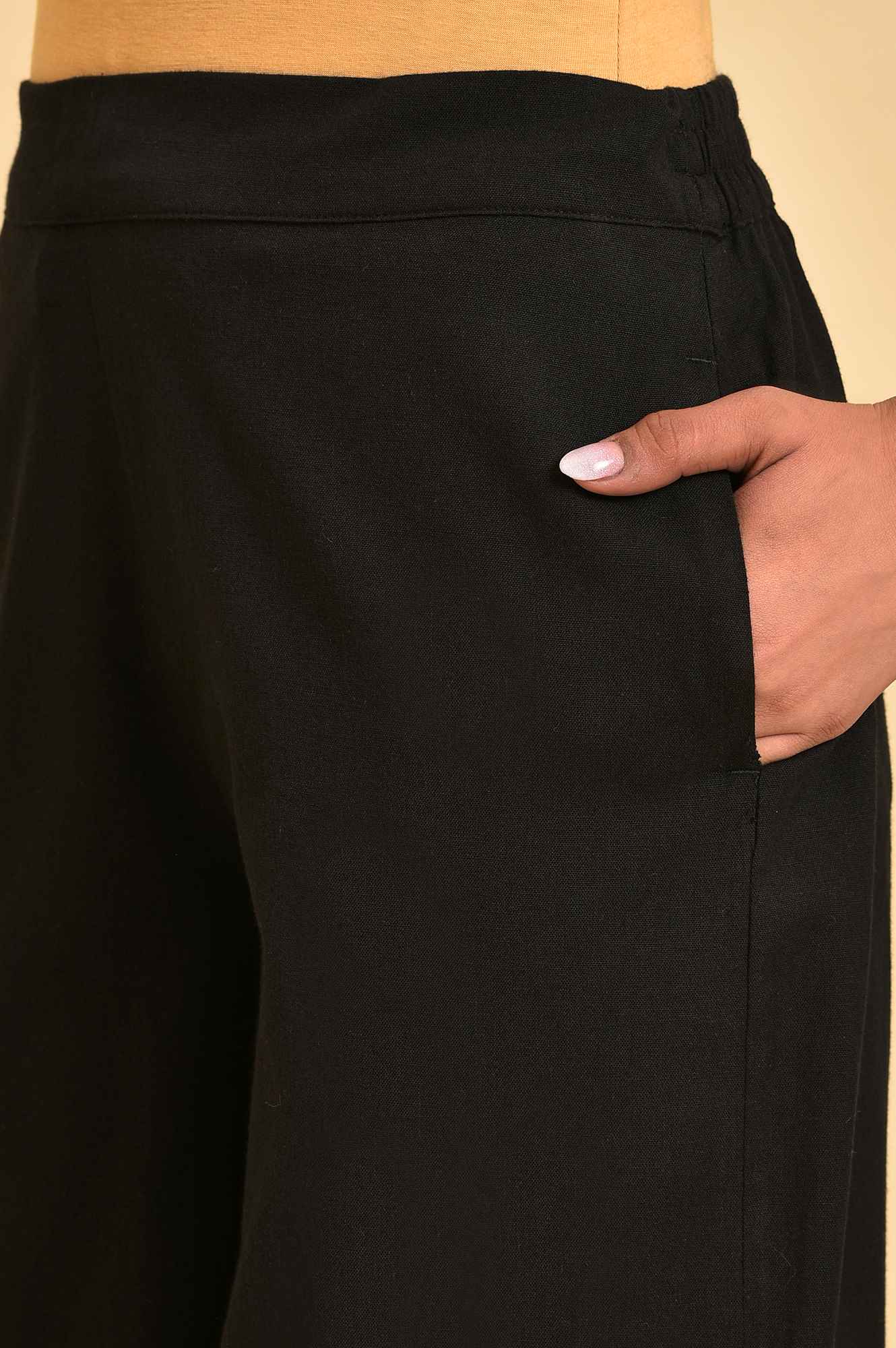 W for Woman Black Glitter Printer Pants