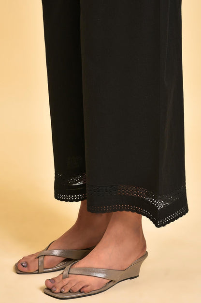 W for Woman Black Glitter Printer Pants
