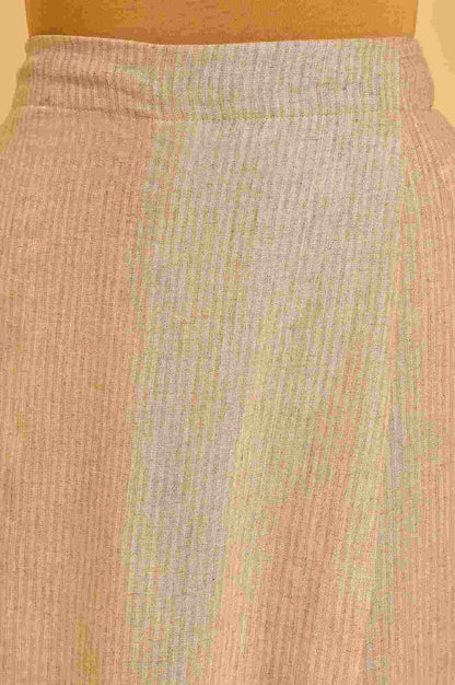 W for Woman Beige Rayon Flared Kurta and Parallel Pant Set