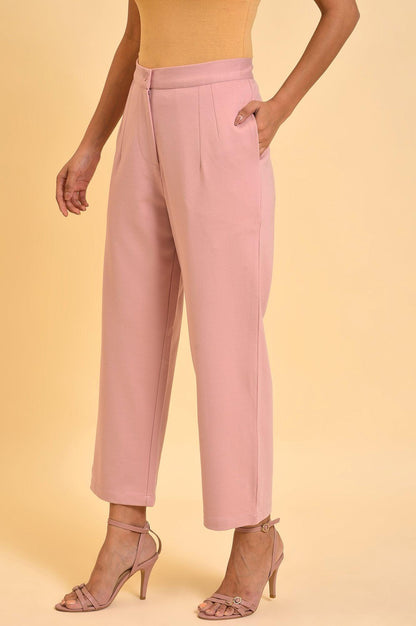 W for Woman Pink Straight Fit Trouser Pants