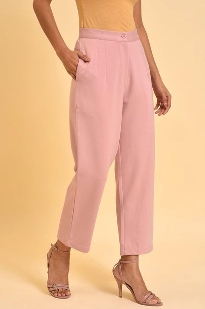 W for Woman Pink Straight Fit Trouser Pants