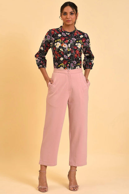W for Woman Pink Straight Fit Trouser Pants