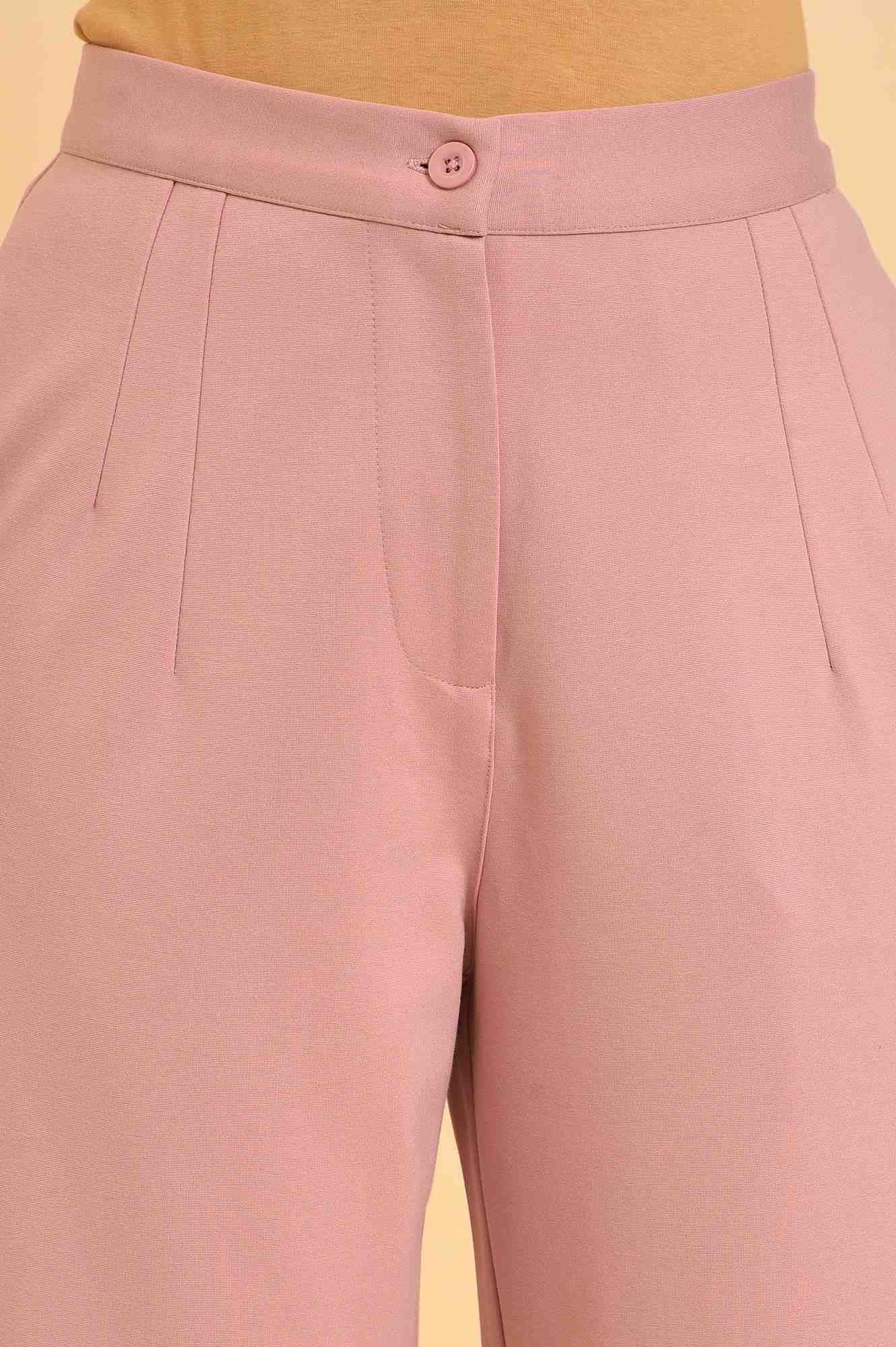 W for Woman Pink Straight Fit Trouser Pants