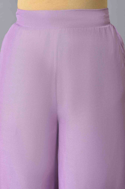 W for Woman Purple Embroidered Parallel Pants