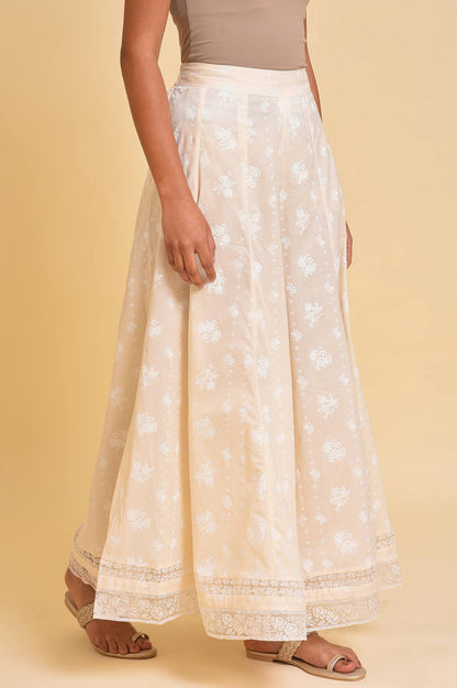 W for Woman Ecru Printed Festive Culottes