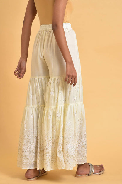 W for Woman Ecru Glitter Printed Sharara
