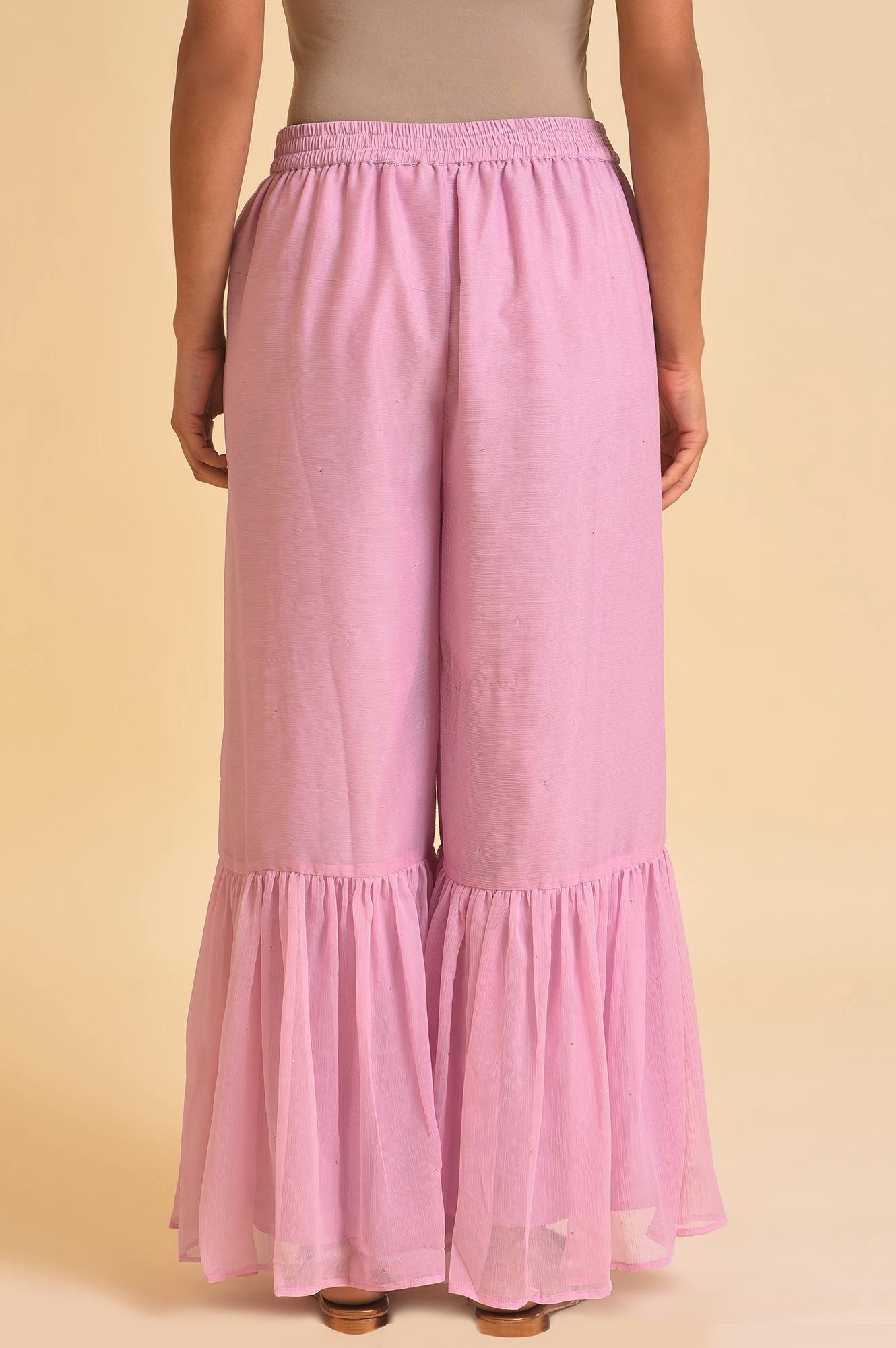 W for Woman Light Purple Solid Flared Sharara