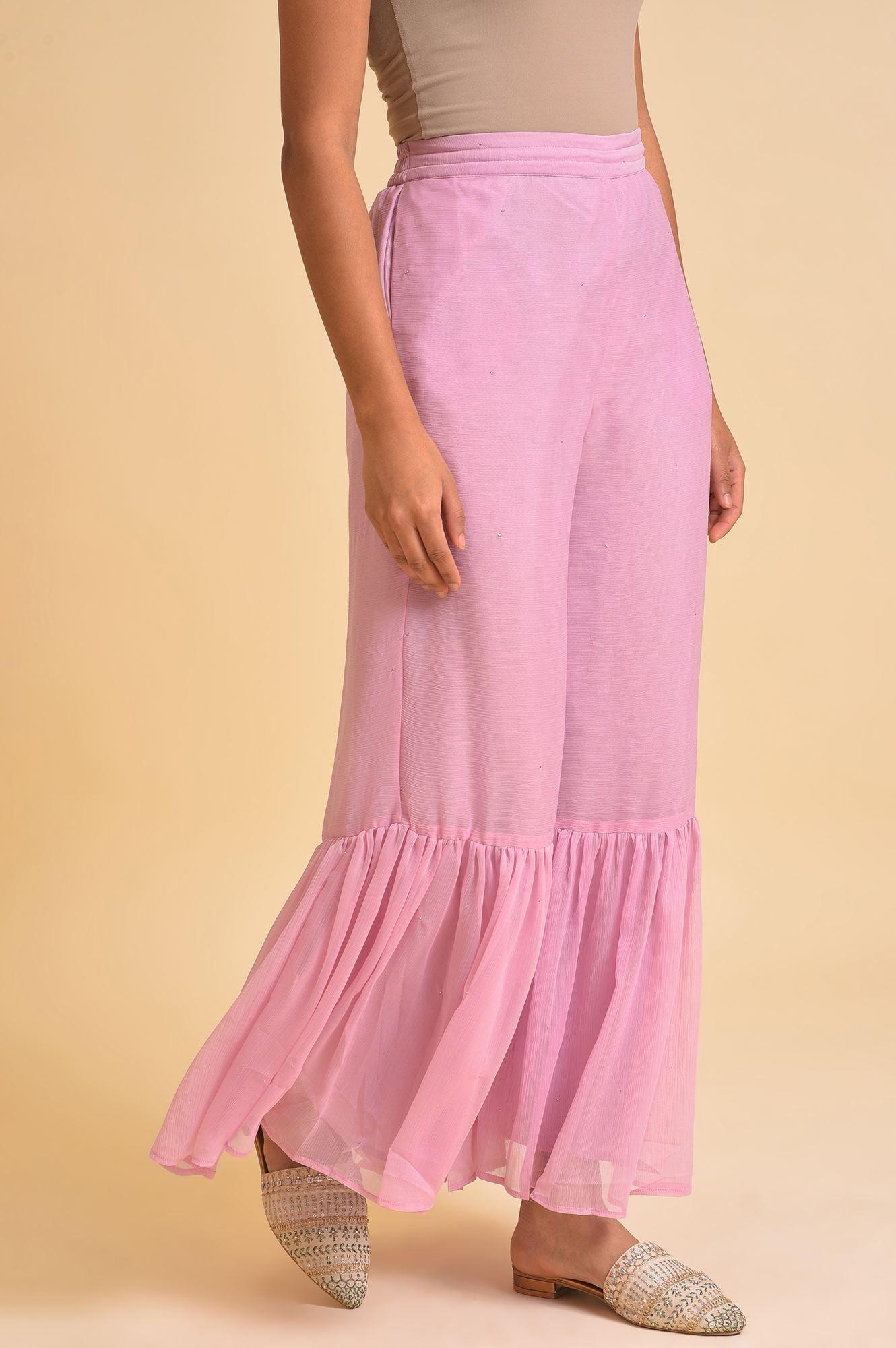 W for Woman Light Purple Solid Flared Sharara