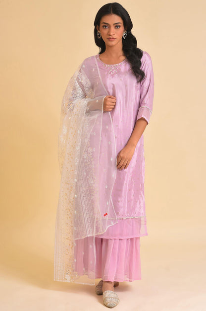 W for Woman Light Purple Solid Flared Sharara