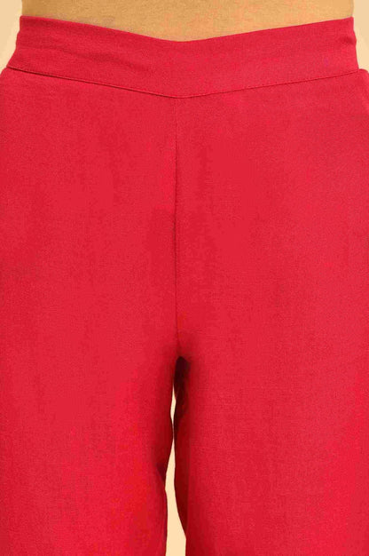 W for Woman Pink Embroidered Slim Pants
