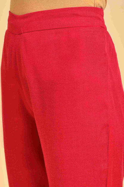 W for Woman Pink Embroidered Slim Pants