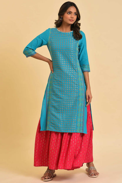 W for Woman Pink Glitter Printed Sharara Pants