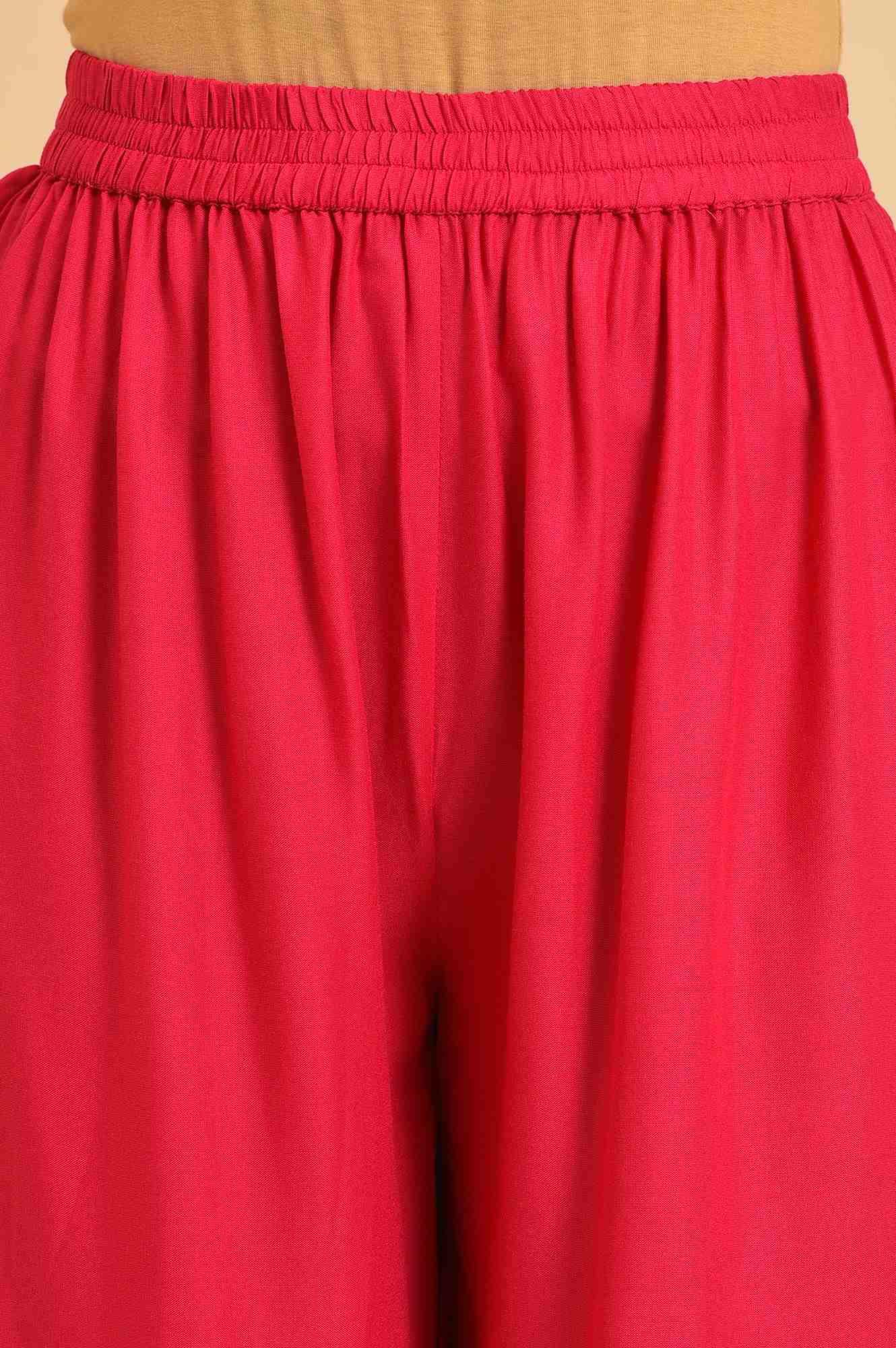 W for Woman Pink Glitter Printed Sharara Pants