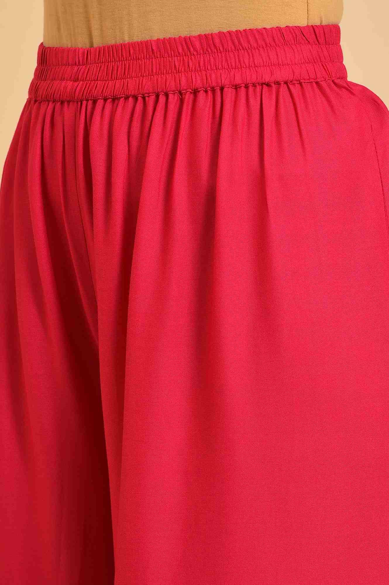 W for Woman Pink Glitter Printed Sharara Pants