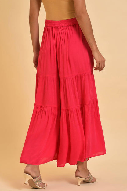 W for Woman Pink Tiered Solid Sharara