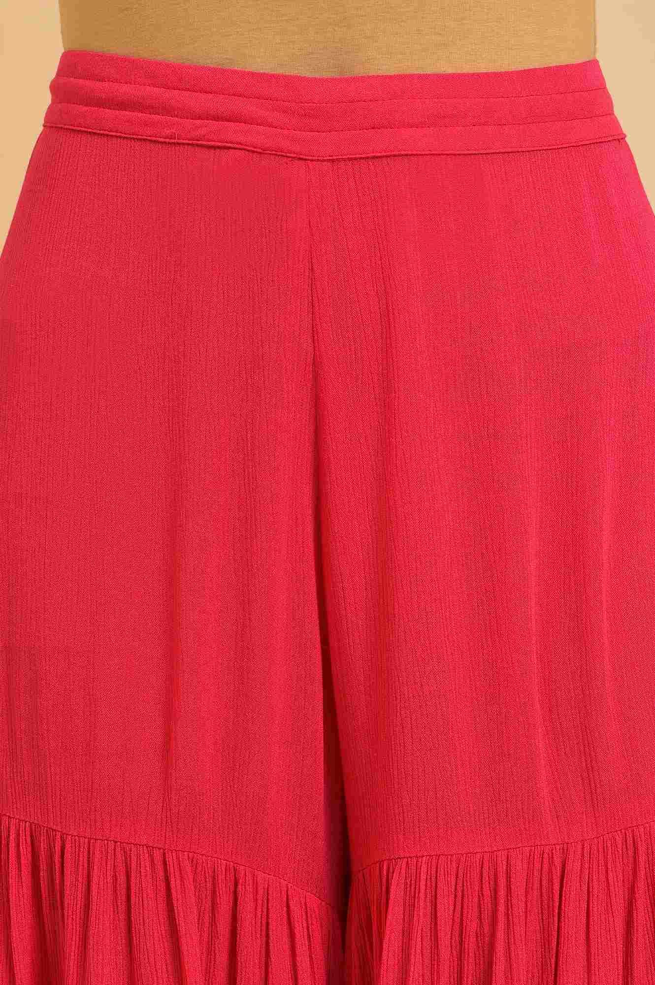 W for Woman Pink Tiered Solid Sharara