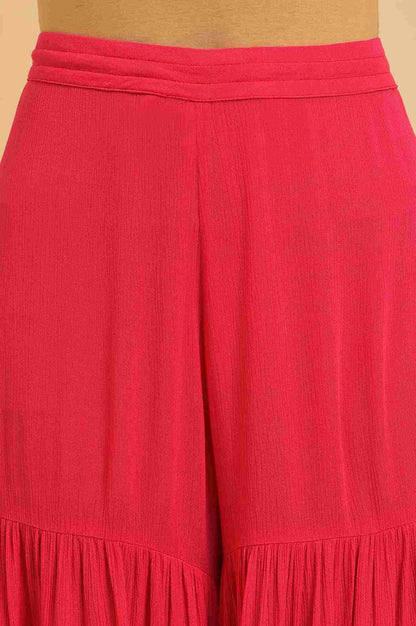 W for Woman Pink Tiered Solid Sharara