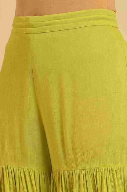 W for Woman Green Tiered Solid Sharara